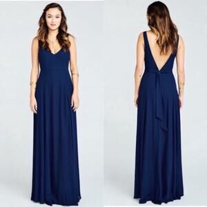 Show Me Your Mumu SMYM Jenn rich navy Maxi Dress NEW XS